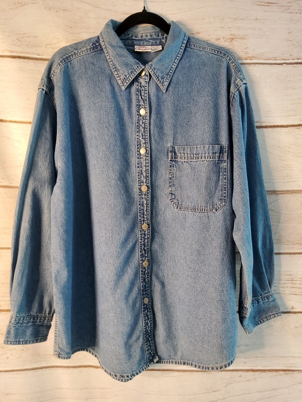 Classic Blue Denim Button-Down Shirt